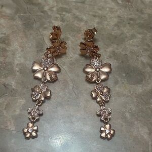 Pandora Wildflower Meadow Drop Earrings, Rose